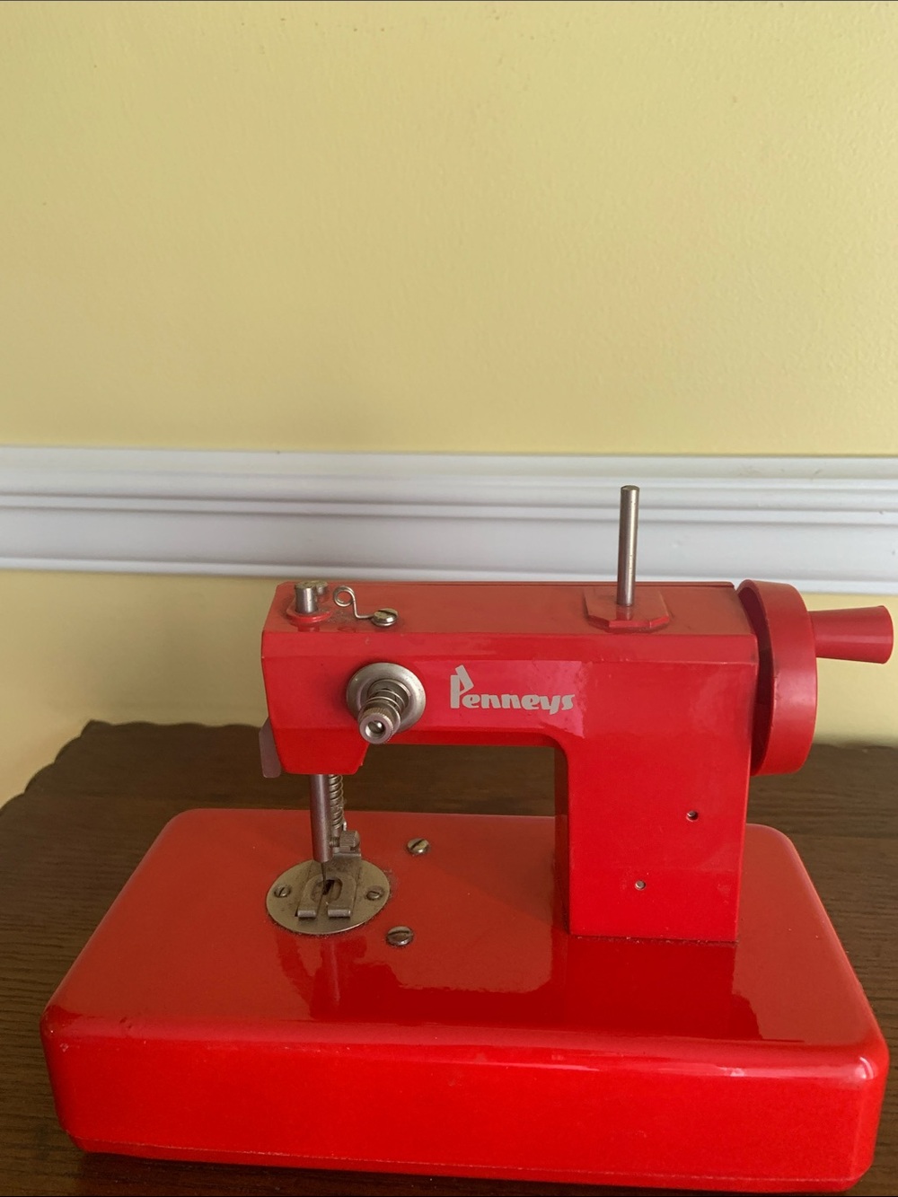 Vintage Penneys Red Kids Toy Sewing Machine